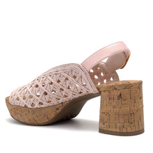 Cornelia Sandal Platform | Pale Pink Embroidered Raffia