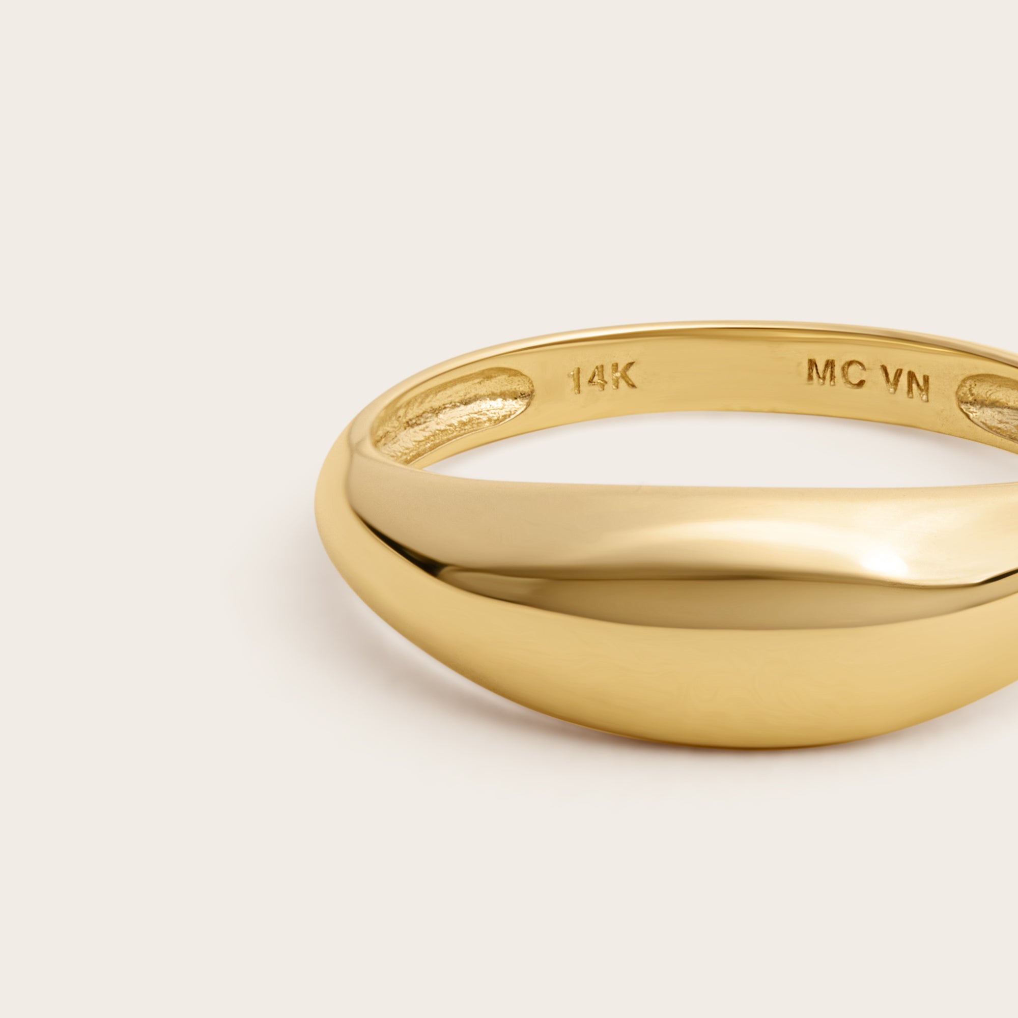 Womens | Dome Ring | 14K Solid Yellow Gold