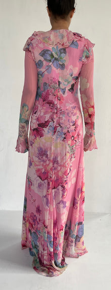 Hemant & Nandita | Z V-Neck Front Button Long Dress | Pink