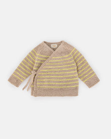 Wrap Top Striped - Fuzzy | Pecan & Chartreuse