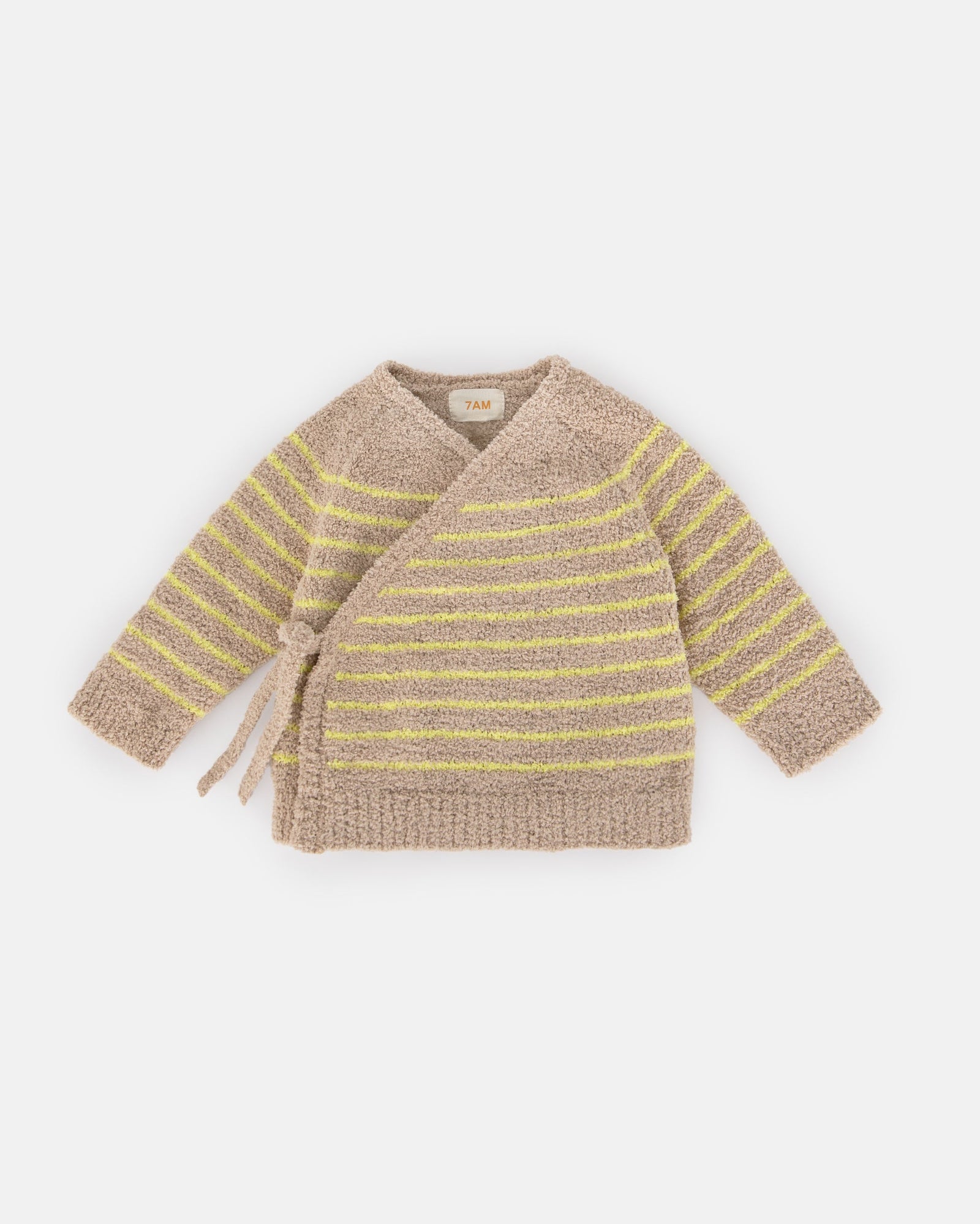 Wrap Top Striped - Fuzzy | Pecan & Chartreuse