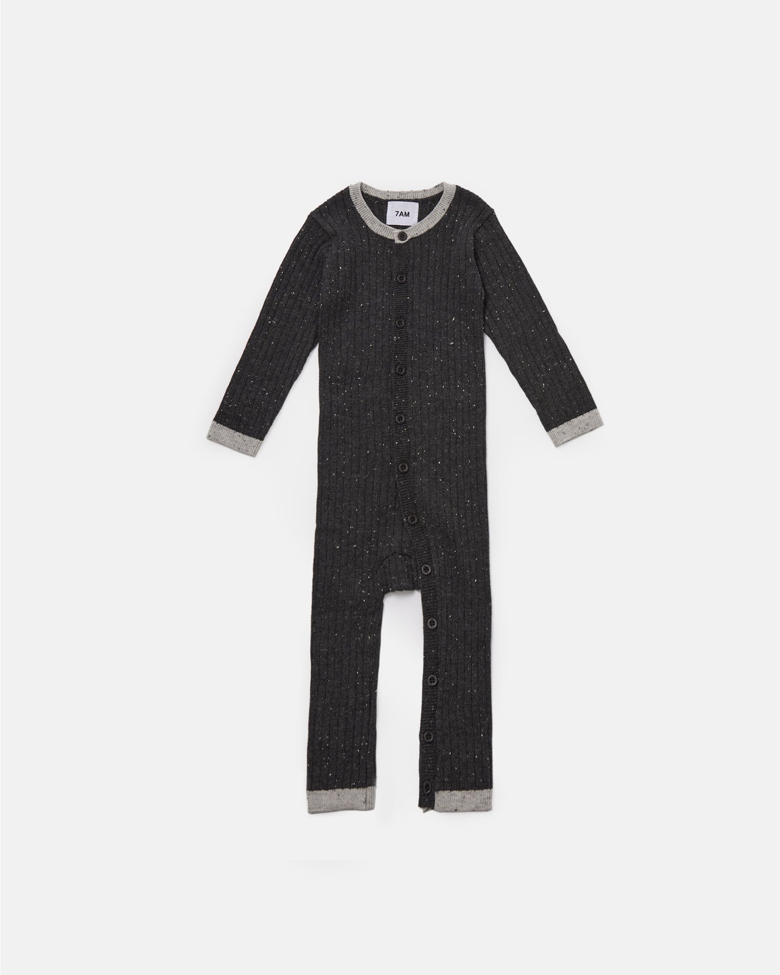 Long Sleeve Jumpsuit No Footie - Hug Me | Black Melange