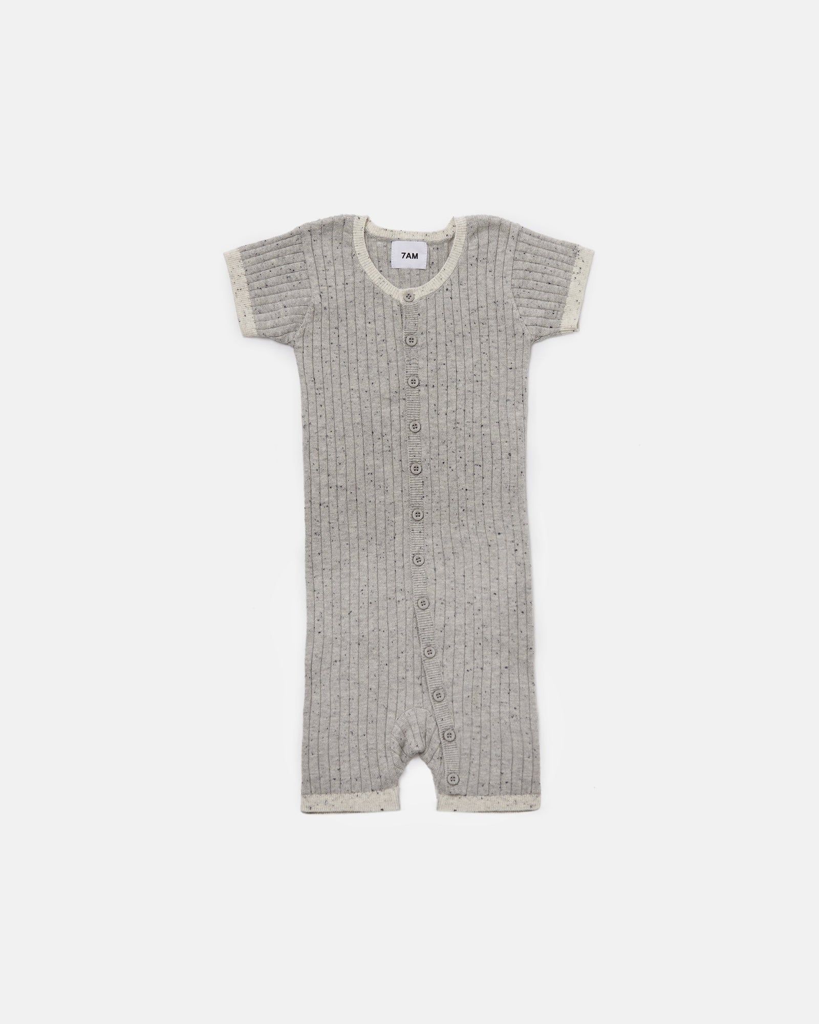 Short Sleeve Romper - Hug Me | Heather Grey
