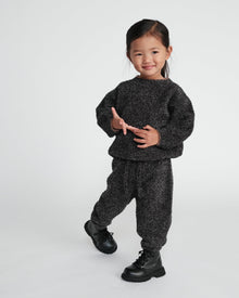 Boxy Sweater - Fuzzy | Black Melange