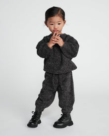 Boxy Sweater - Fuzzy | Black Melange