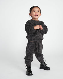 Boxy Sweater - Fuzzy | Black Melange