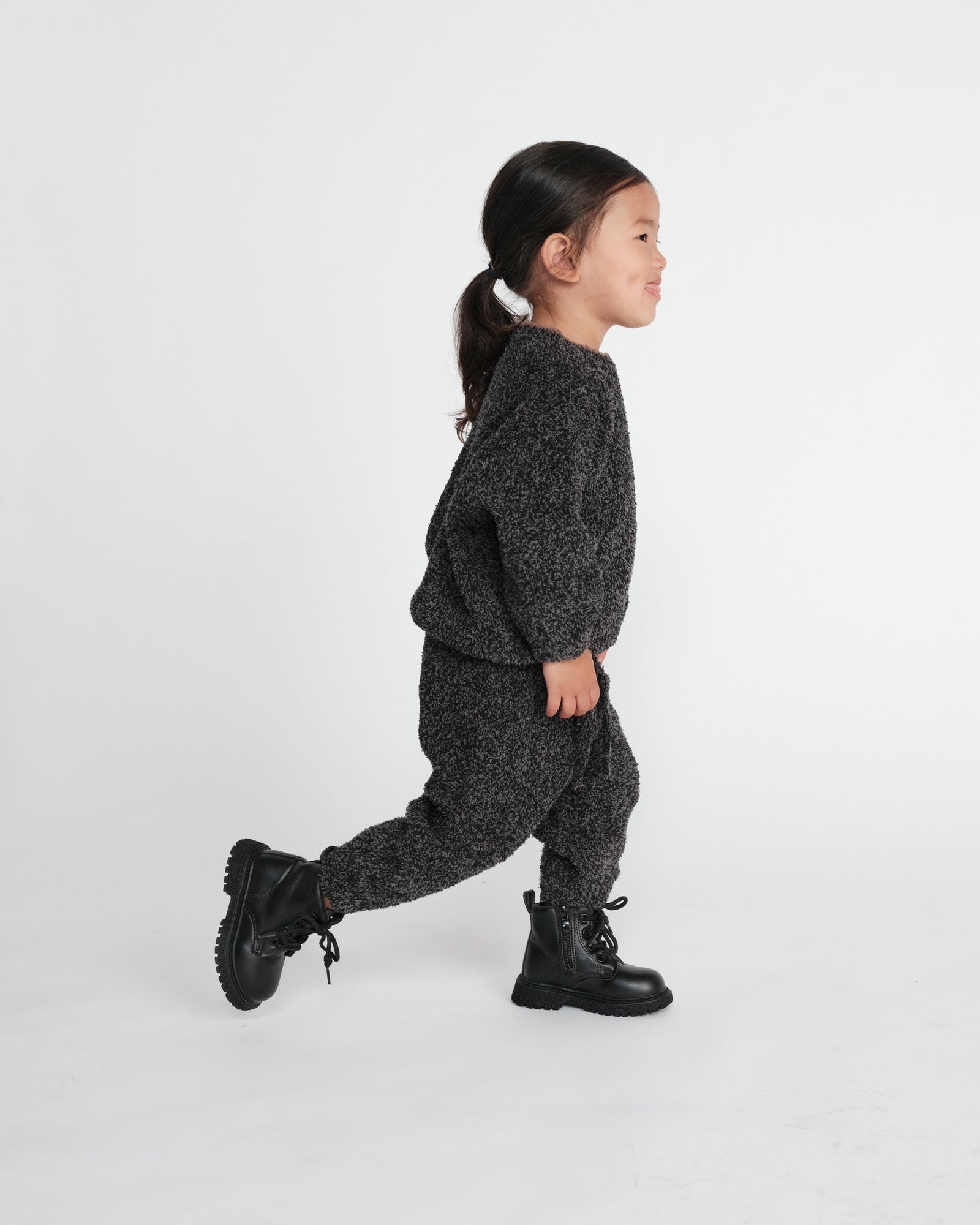 Boxy Sweater - Fuzzy | Black Melange
