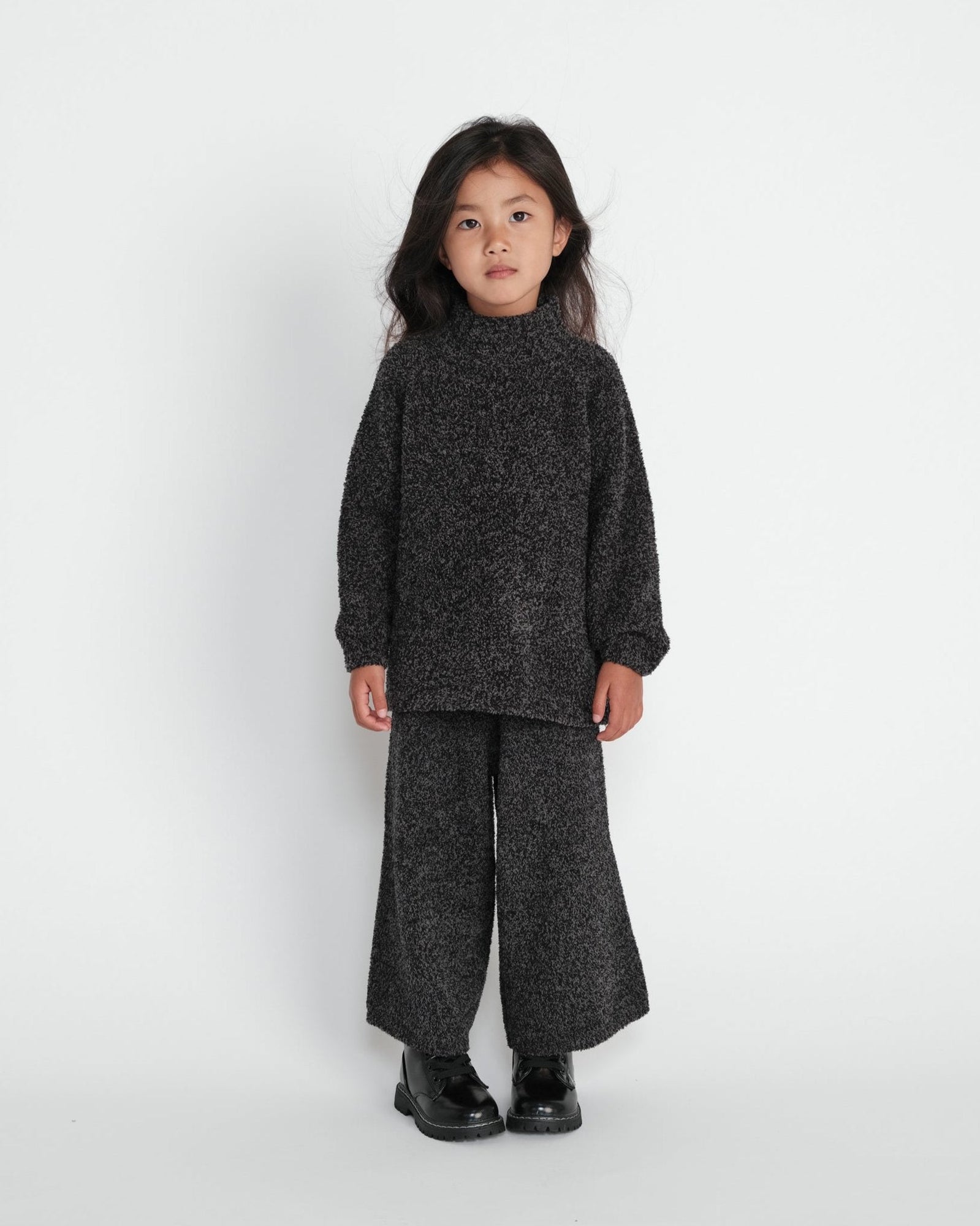 Wide Pants - Fuzzy | Black Melange