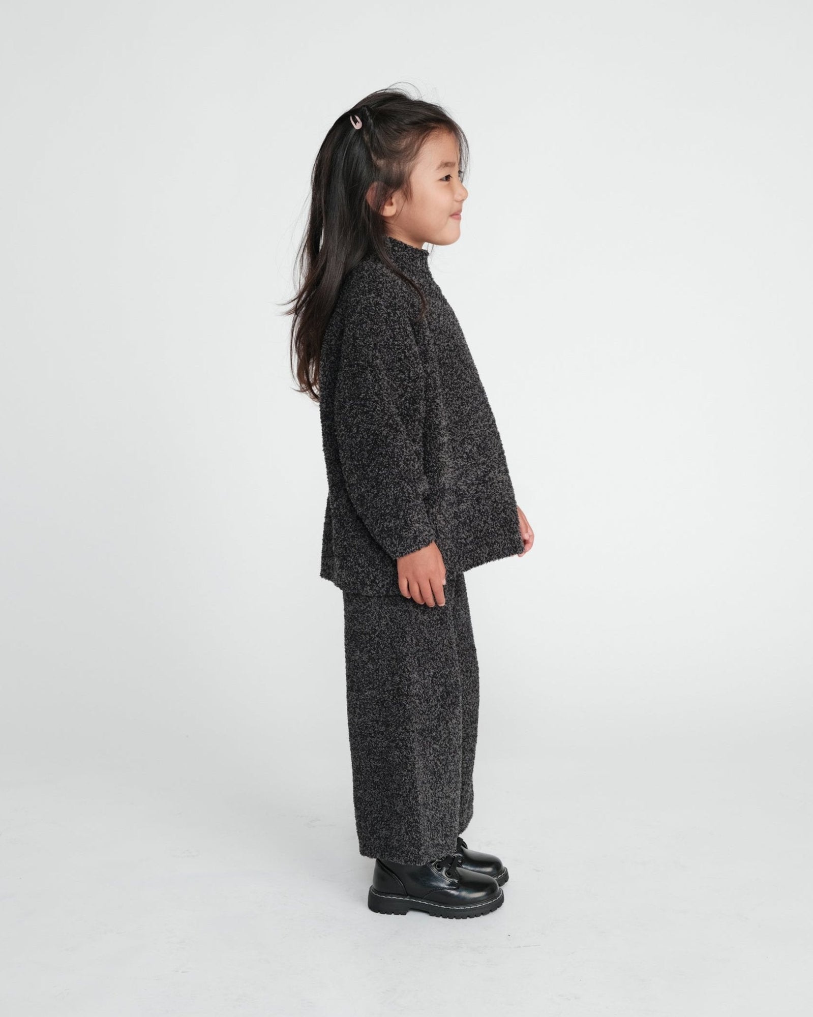 Wide Pants - Fuzzy | Black Melange