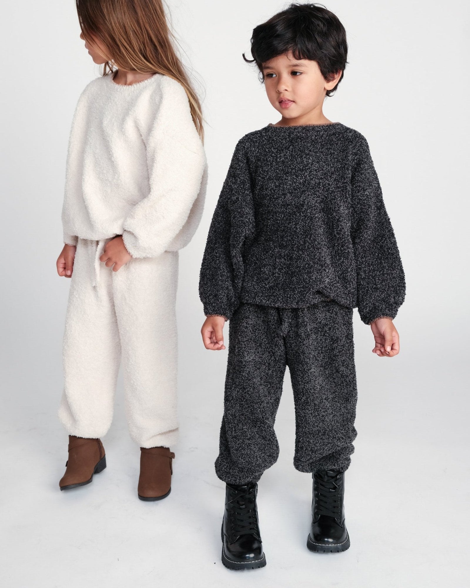 Boxy Sweater - Fuzzy | Black Melange
