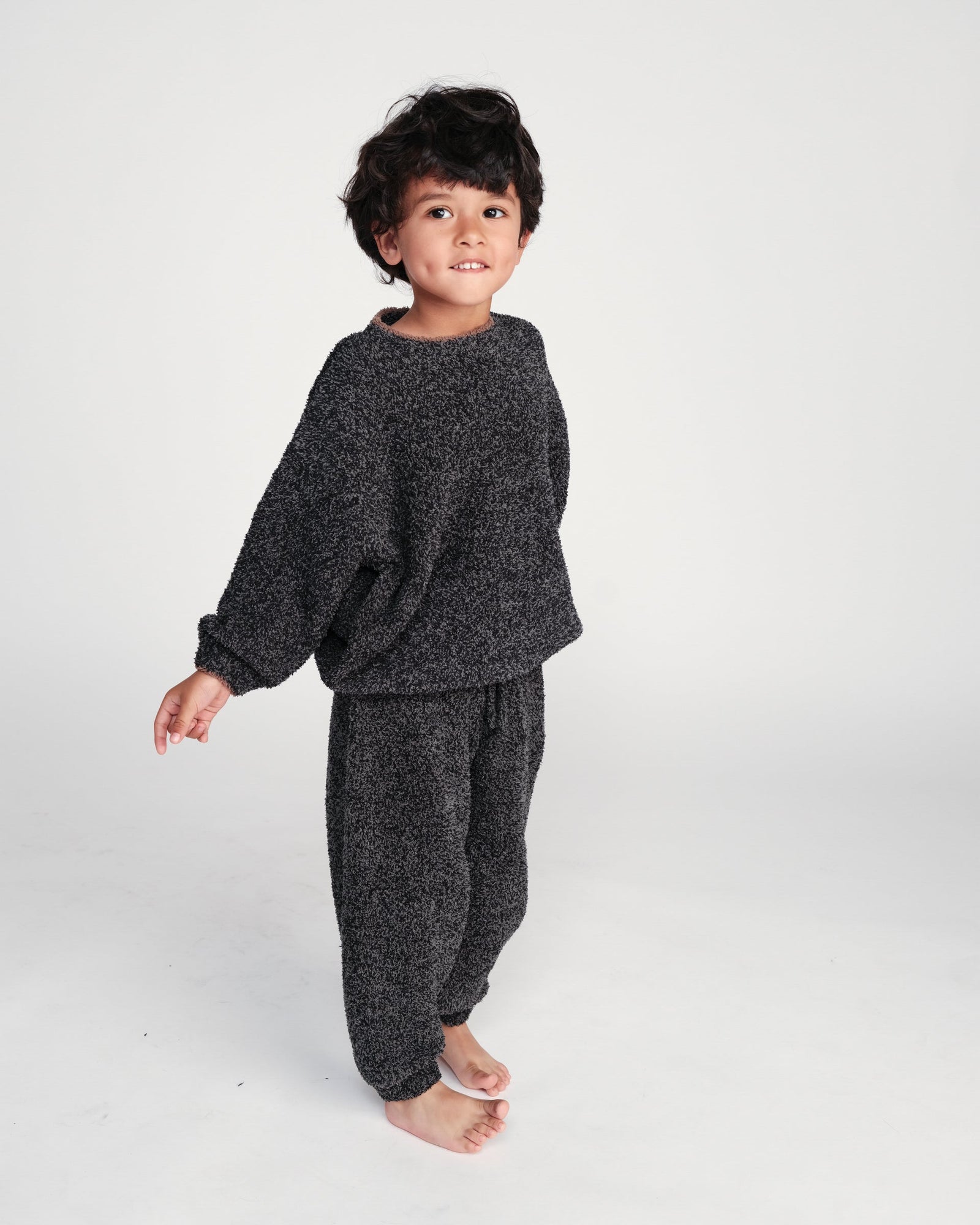Boxy Sweater - Fuzzy | Black Melange