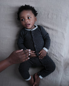 Long Sleeve Jumpsuit No Footie - Hug Me | Black Melange