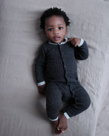 Long Sleeve Jumpsuit No Footie - Hug Me | Black Melange