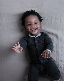 Long Sleeve Jumpsuit No Footie - Hug Me | Black Melange