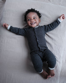 Long Sleeve Jumpsuit No Footie - Hug Me | Black Melange