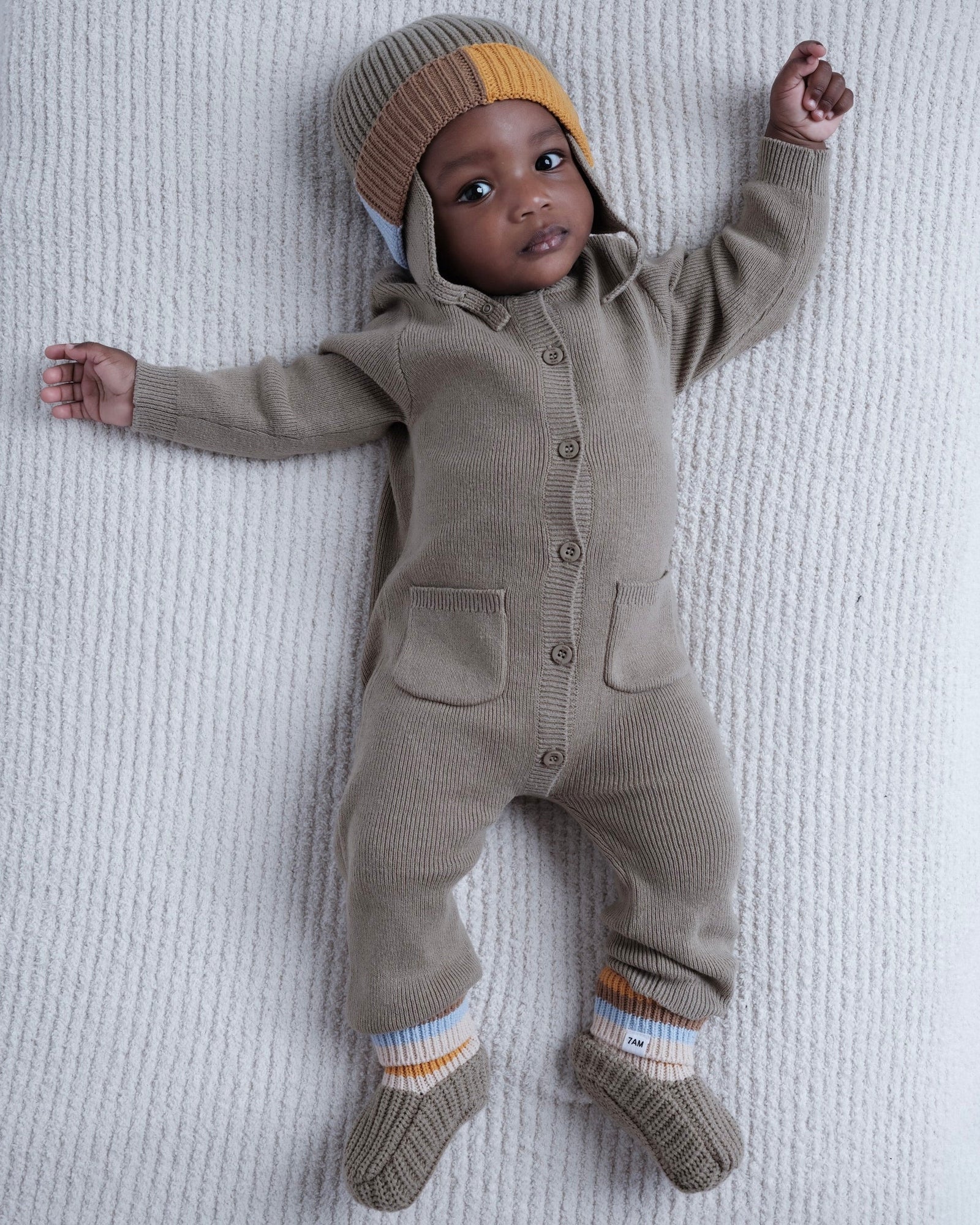 Beanie Ear Flap - Chunky | Olive Multicolor