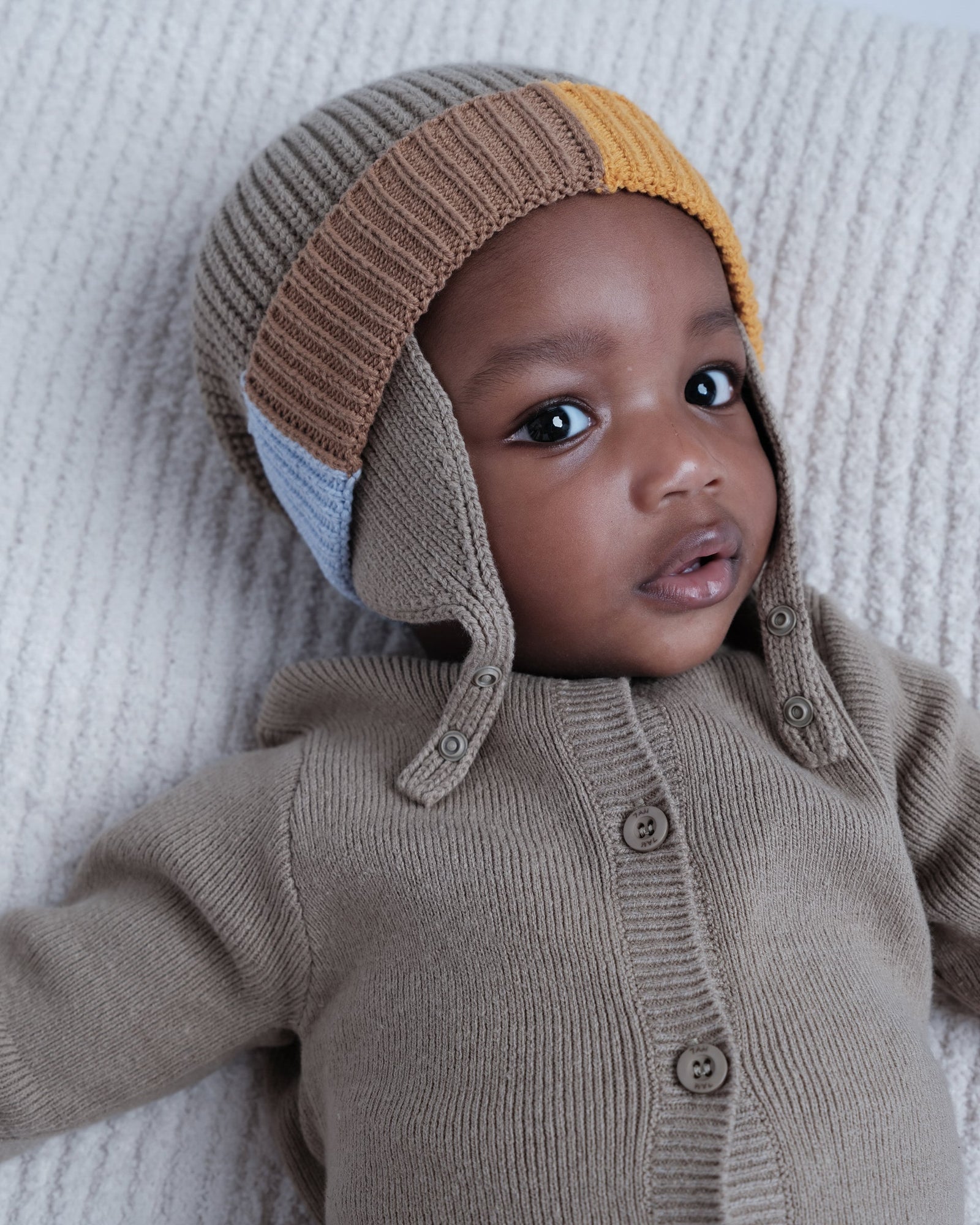 Beanie Ear Flap - Chunky | Olive Multicolor