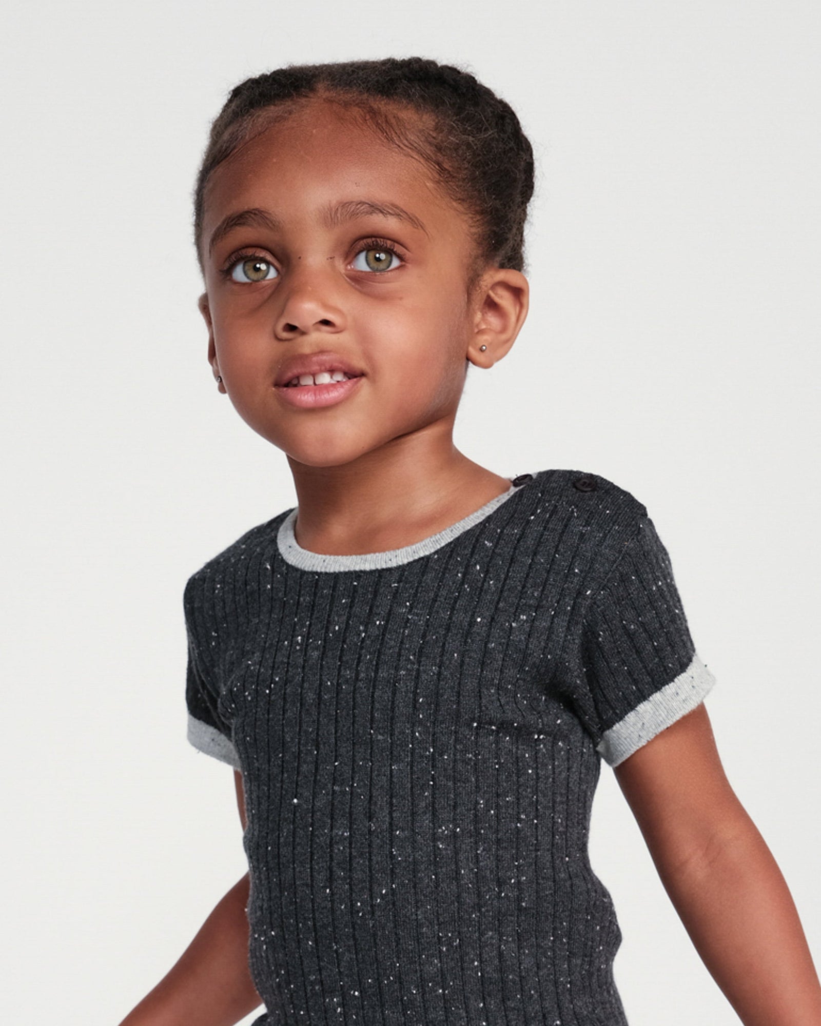 Short Sleeve Top - Hug Me | Black Melange