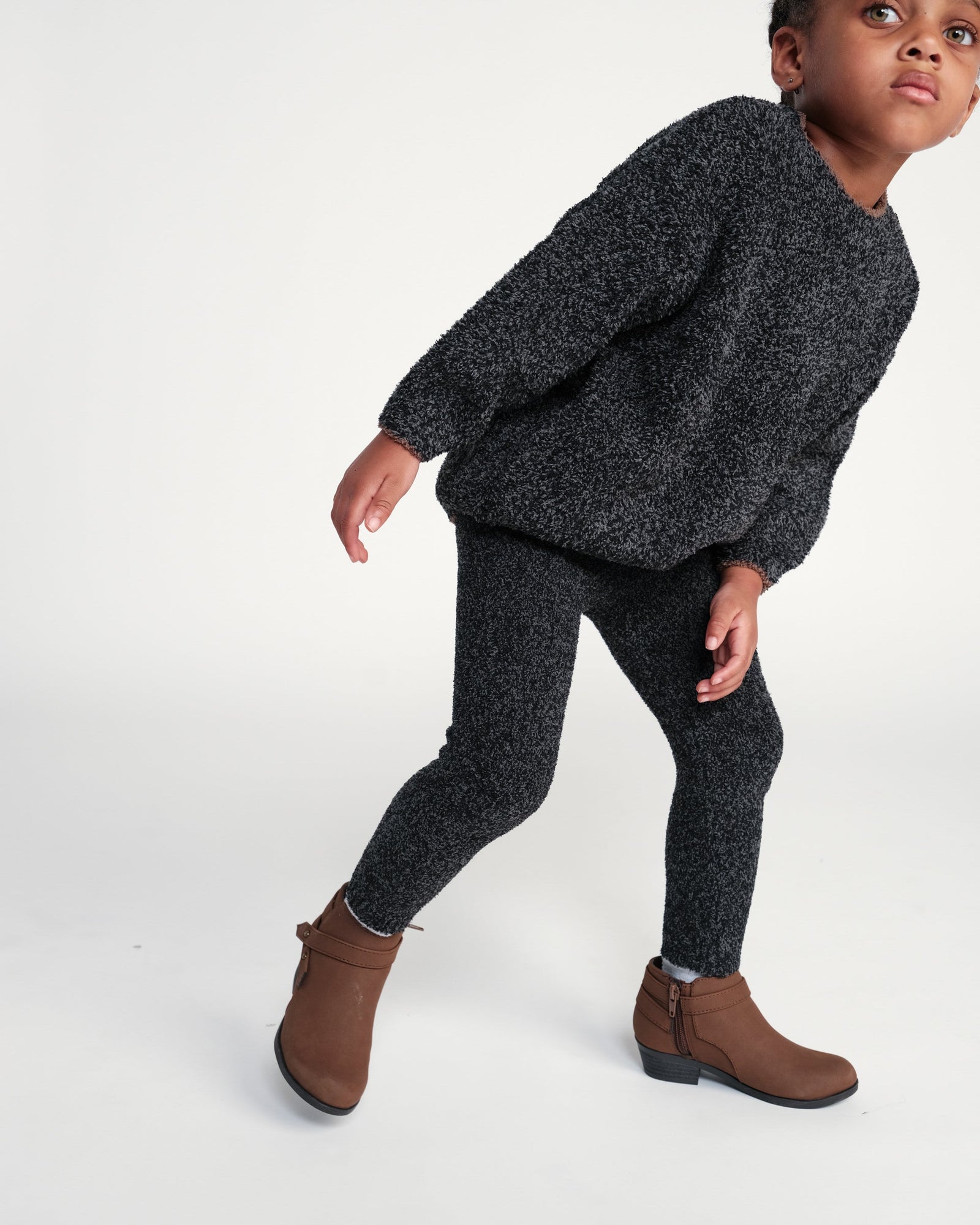 Boxy Sweater - Fuzzy | Black Melange