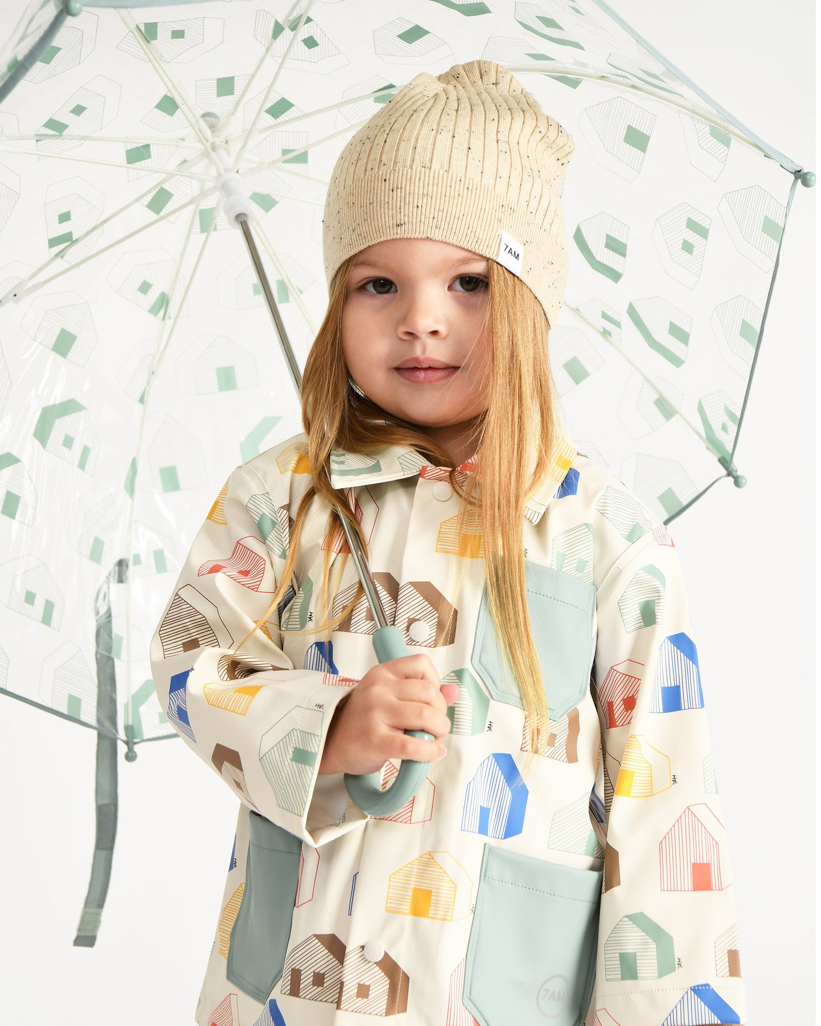 Rain Worker Jacket | Rainy Houses Teal