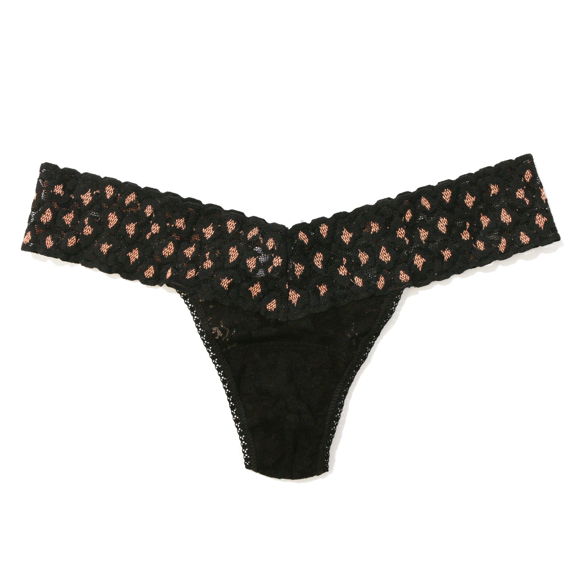 Cross-Dyed Low Rise Thong | Black/Praline