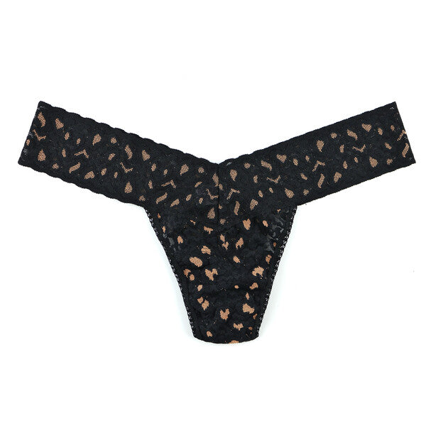 Cross-Dyed Low Rise Thong | Black/Praline