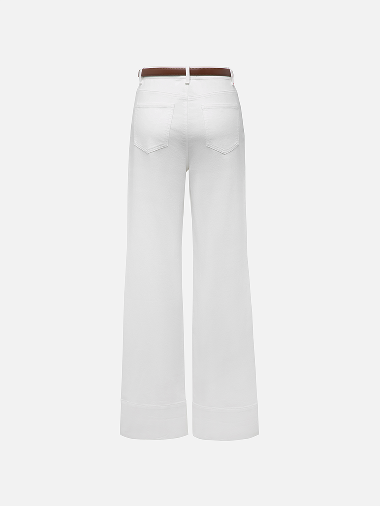 Straight-Leg Wide-Leg Jeans | White