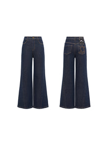 Wide-Leg Jeans | Navy