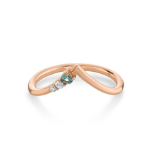 Women | Sapphire & White Diamond Mazzy Triangle Band | 14k Rose Gold