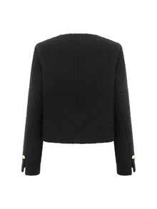 Parisian-style Boucle Cropped Jacket | Black