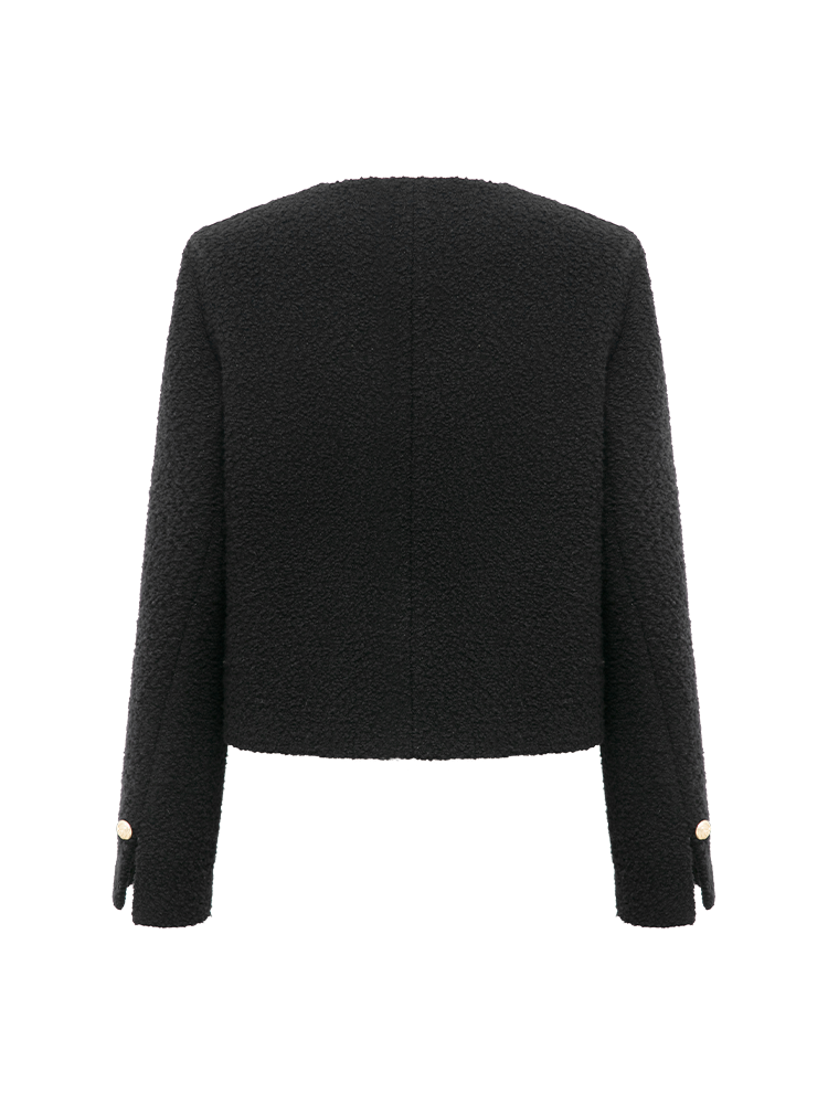Parisian-style Boucle Cropped Jacket | Black