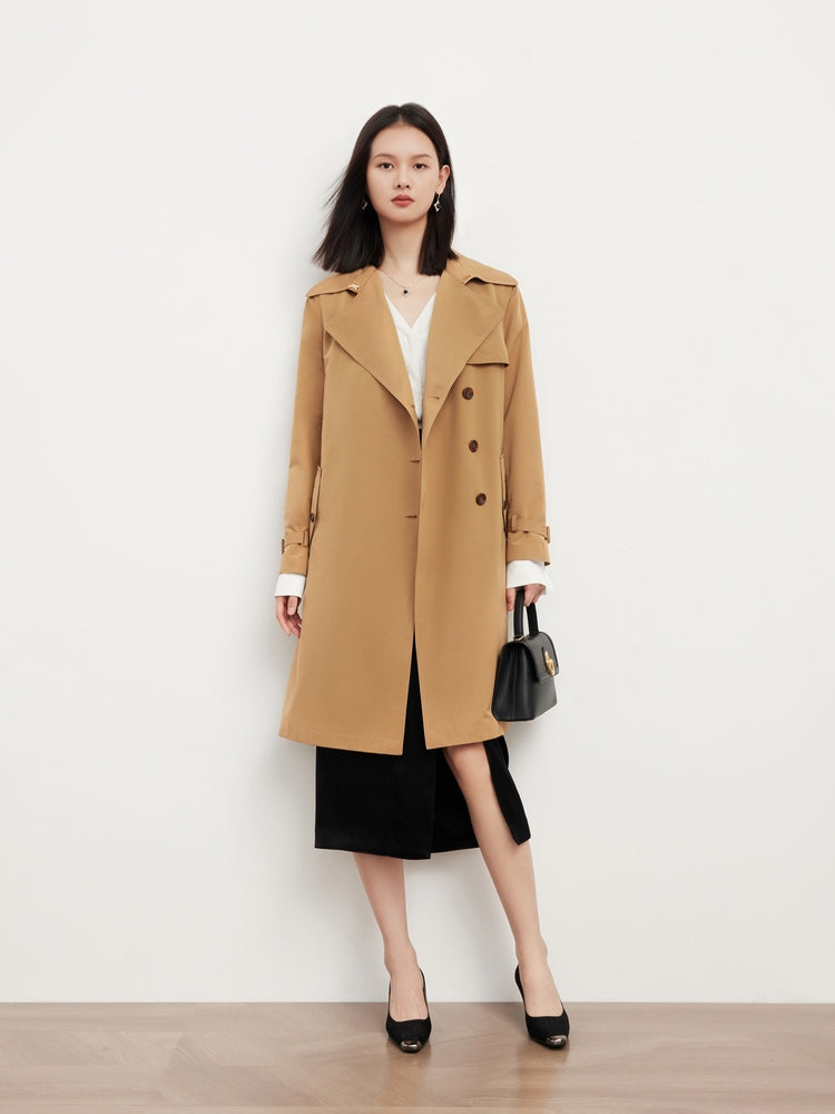 Mid-Length Trench Coat | Khaki
