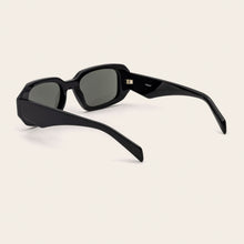 Unisex | Gabriele Rectangle Italian Acetate Sunglasses | Black