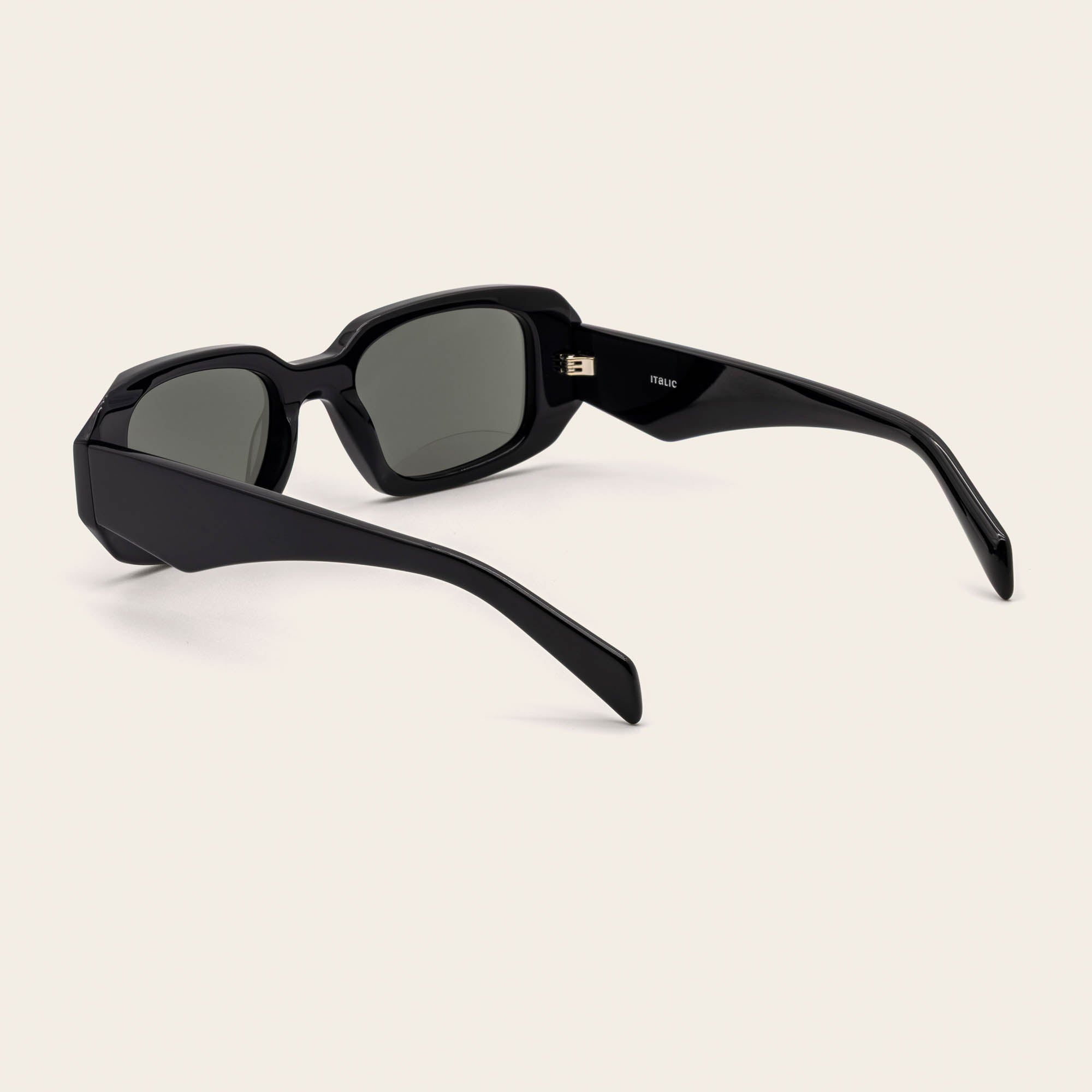 Unisex | Gabriele Rectangle Italian Acetate Sunglasses | Black