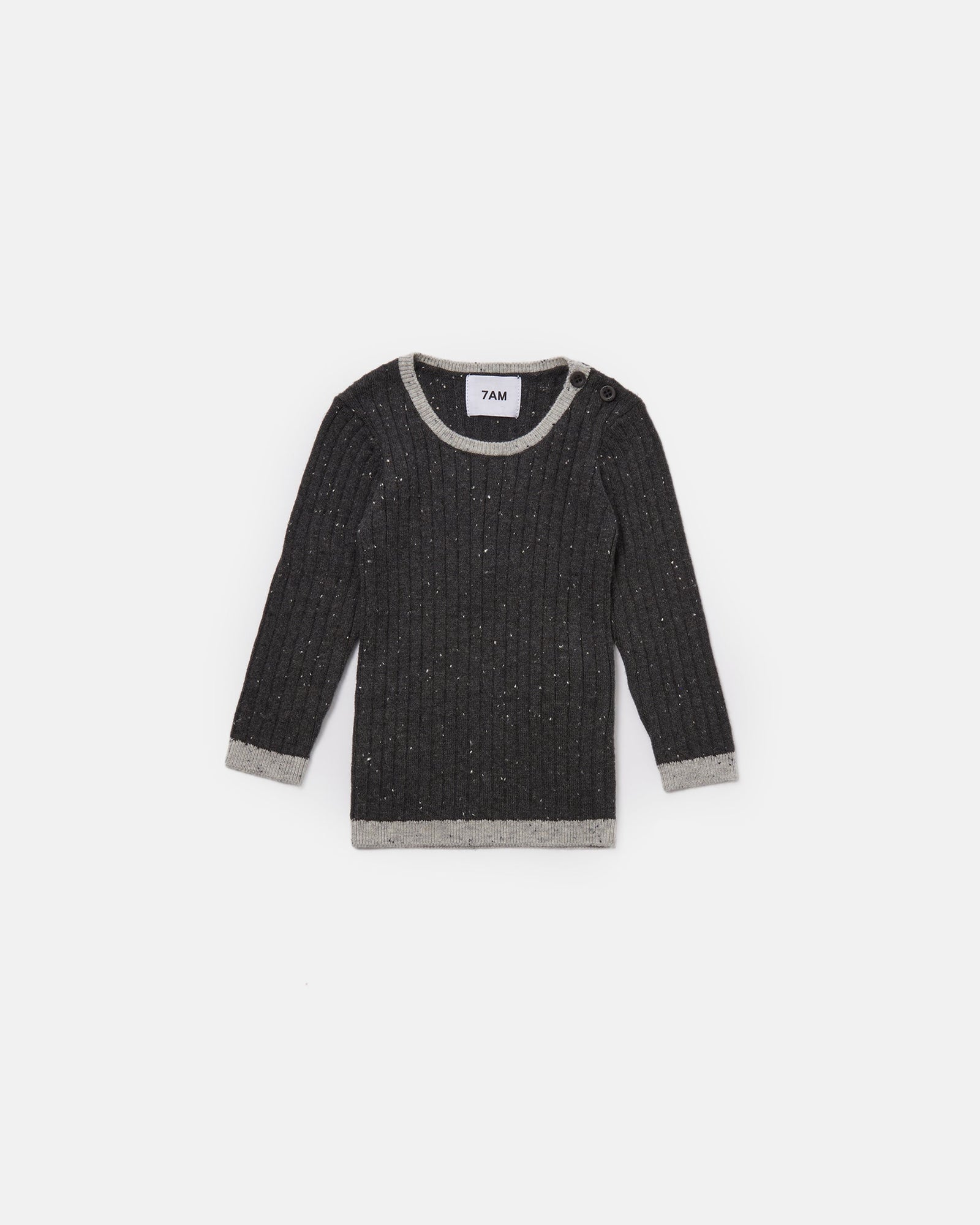 Long Sleeve Top - Hug Me | Black Melange