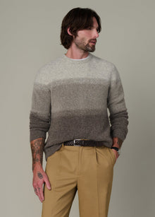 Ombre Striped Crew Neck in Autumn Shades, cozy fit with gradient stripes – stylish and comfortable sweatshirts for men
