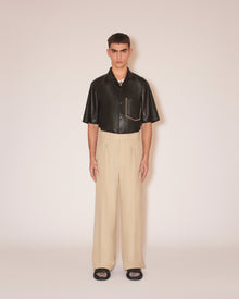 Mens | Cian Summer Suiting Straight-Leg Pants | Sand Melange