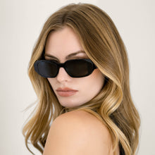Unisex | Gabriele Rectangle Italian Acetate Sunglasses | Black