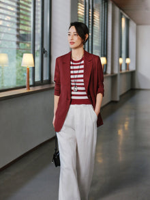 Commuter Lightweight Blazer Coat | Wine Red