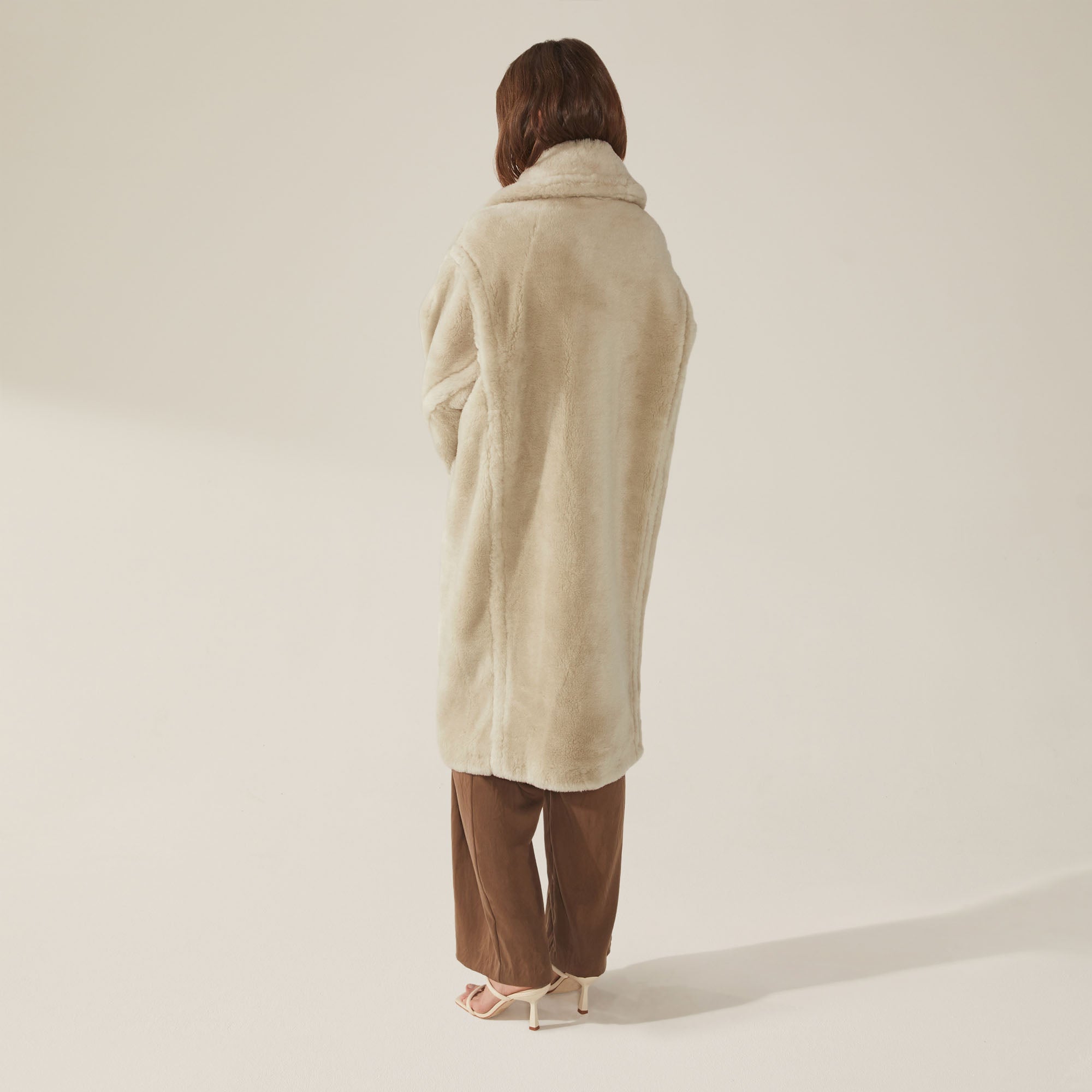 Womens | Charlotte Australian Wool Oversized Teddy Coat | Beige