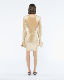 Womens | Brina Velour Knit Mini Dress | Creme