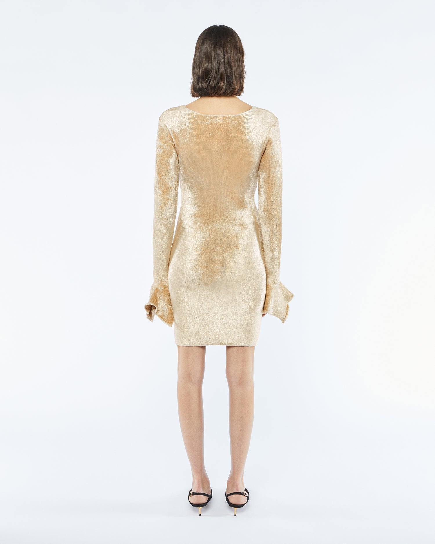 Womens | Brina Velour Knit Mini Dress | Creme