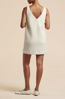 Winter Tweed Shift Dress | Cream