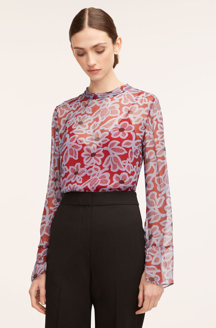 Vera Fleur Mock Neck Shell Blouse | Vera Fleur Cherry Combo