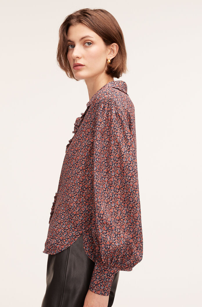 Fleur Silk Blouse | Wren Fleur Navy Combo