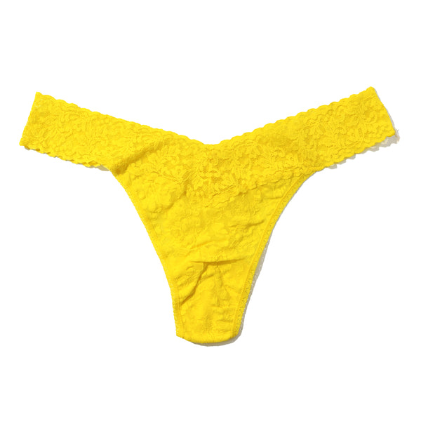 Signature Lace Low Rise Thong | Sunshine Yellow