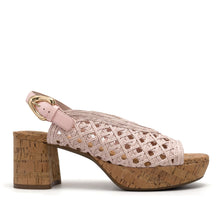 Cornelia Sandal Platform | Pale Pink Embroidered Raffia