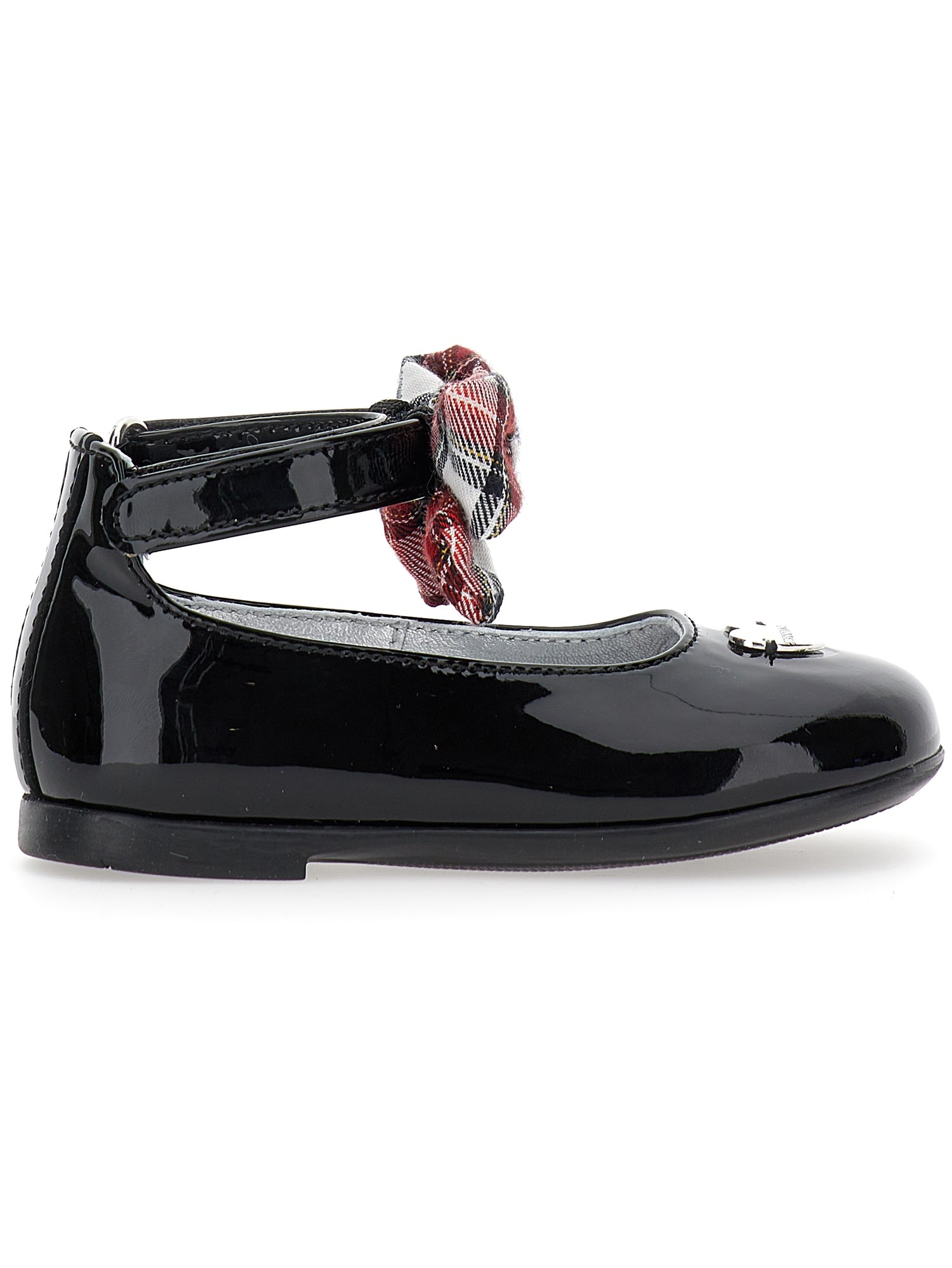 Girls | Patent Leather Ballet Flats With Bow | Black