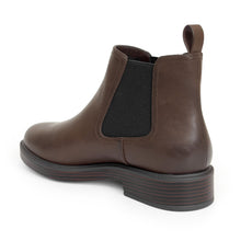 Poshan Bootie Low Block Heel | Fango/Black Burnished Faux Calf/Elastic
