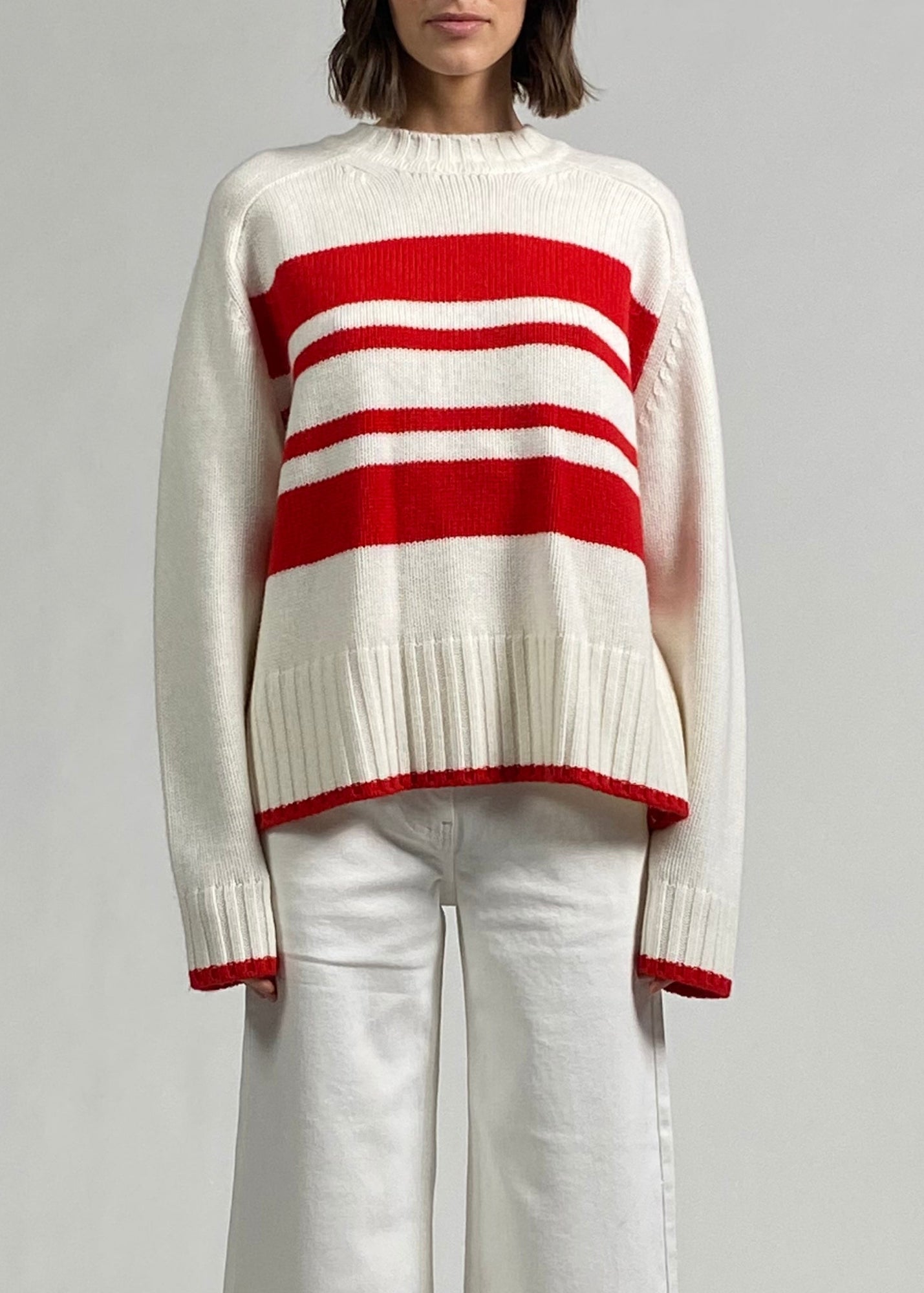 Womens | Rhea Wool Cashmere Sweater | Brule/Apple Red